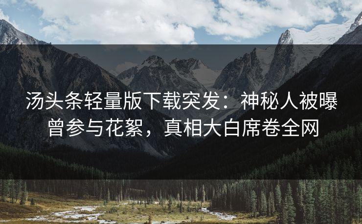 汤头条轻量版下载突发：神秘人被曝曾参与花絮，真相大白席卷全网