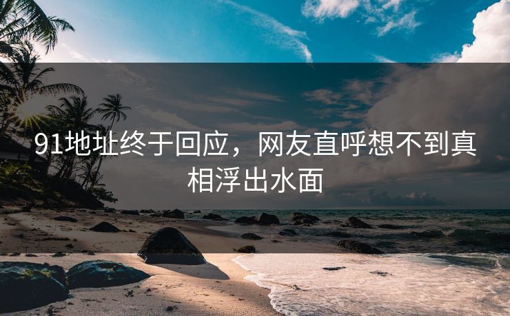 91地址终于回应，网友直呼想不到真相浮出水面