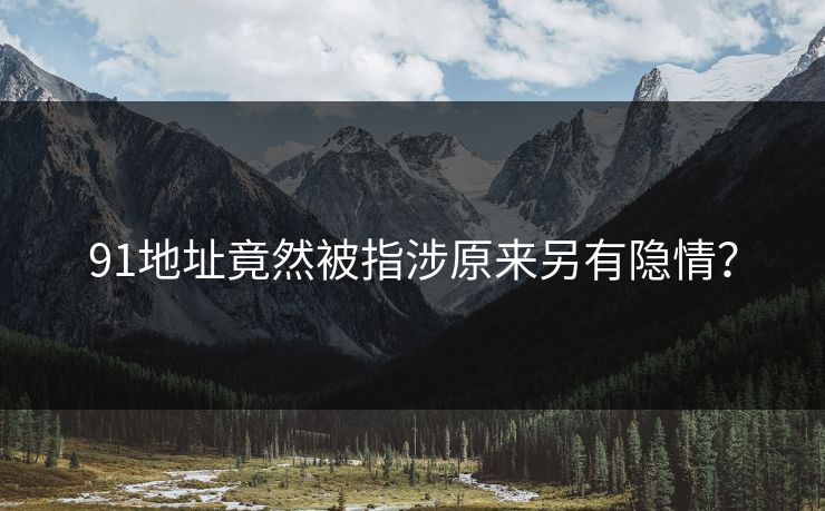 91地址竟然被指涉原来另有隐情？