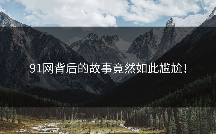 91网背后的故事竟然如此尴尬！