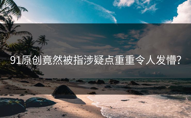 91原创竟然被指涉疑点重重令人发懵？