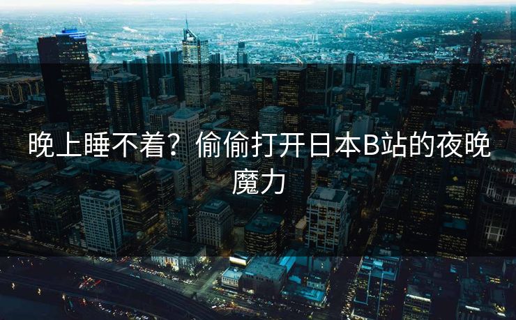 晚上睡不着？偷偷打开日本B站的夜晚魔力