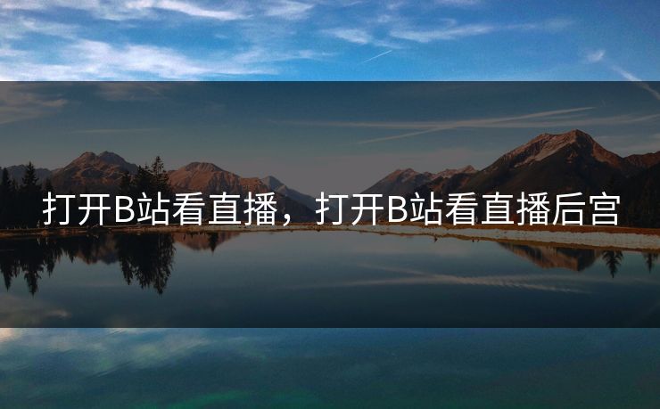 打开B站看直播，打开B站看直播后宫