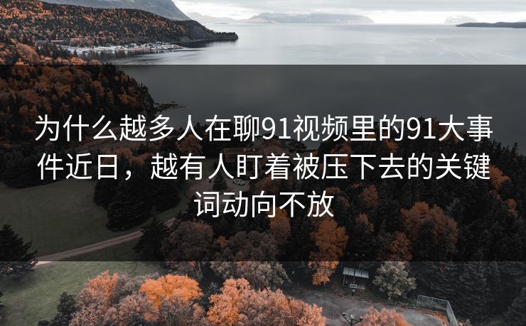 为什么越多人在聊91视频里的91大事件近日，越有人盯着被压下去的关键词动向不放